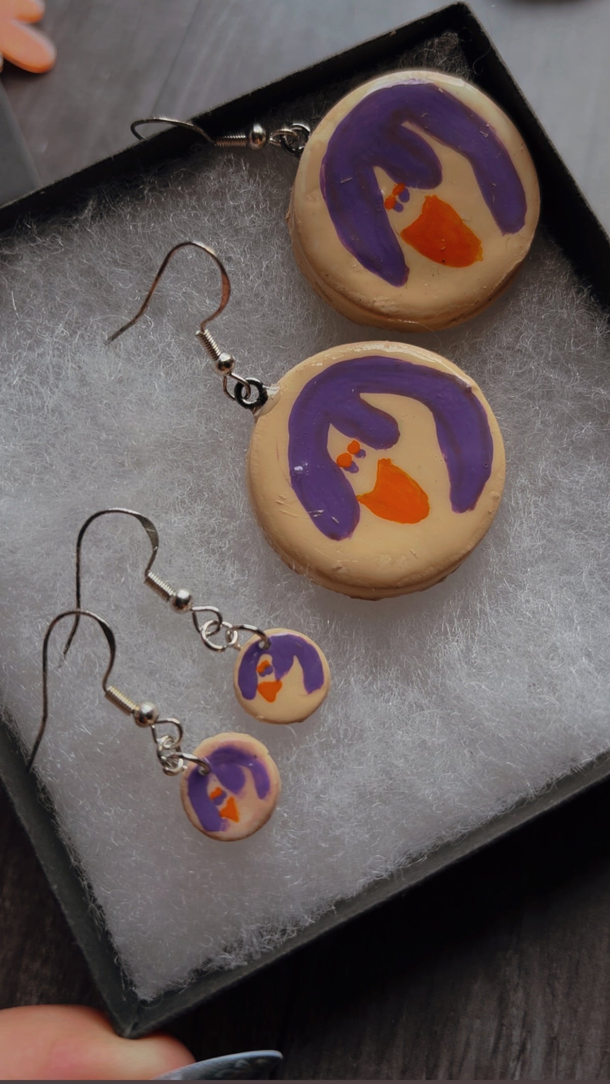 Handmade ghost cookie earrings