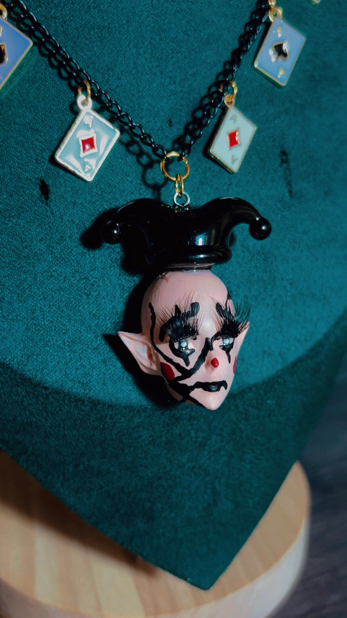 Handmade joker clown necklace