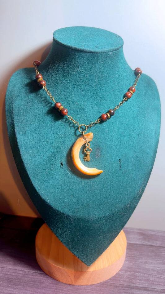 Handmade beaver tooth necklace