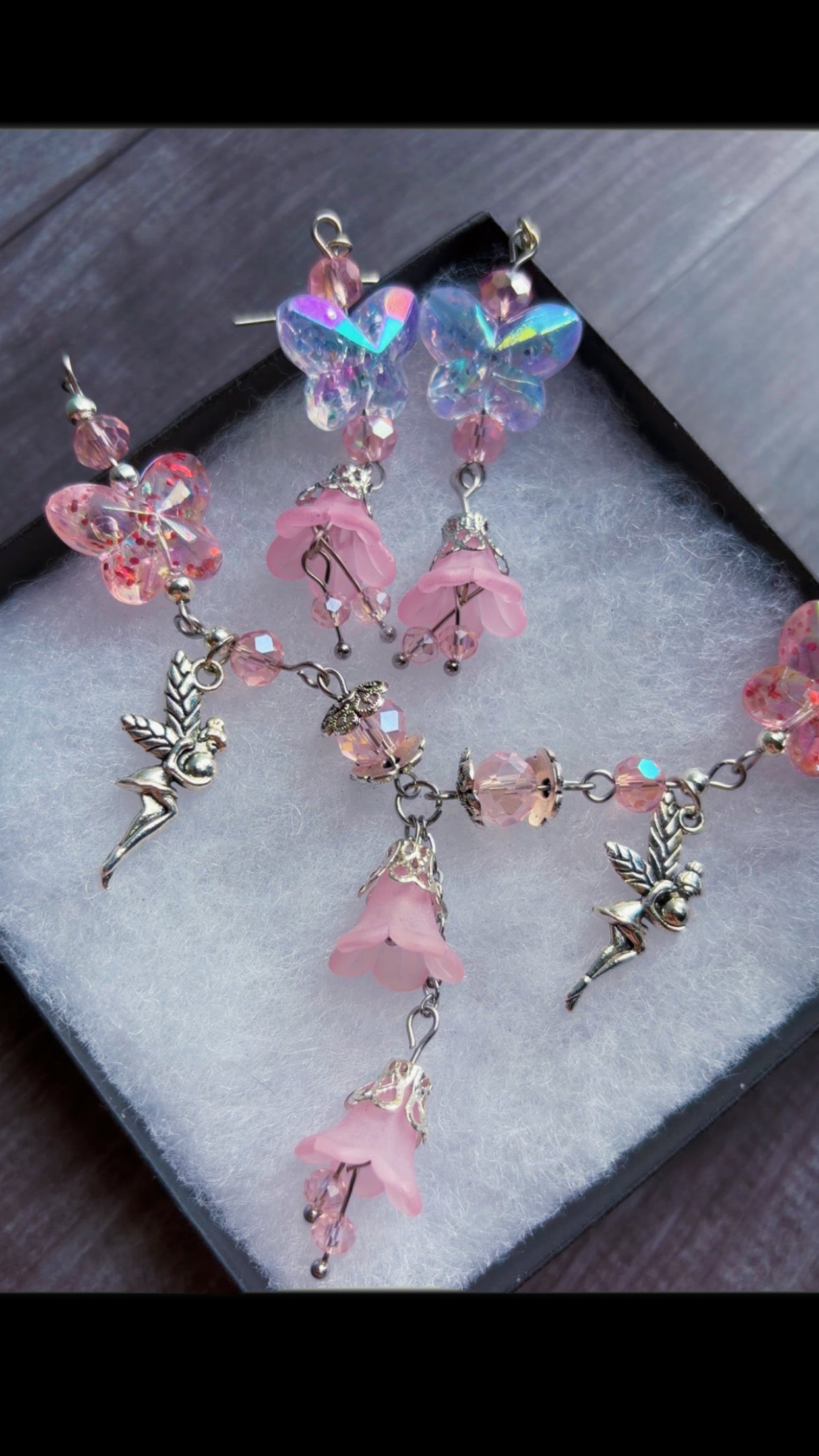 Handmade butterfly garden set