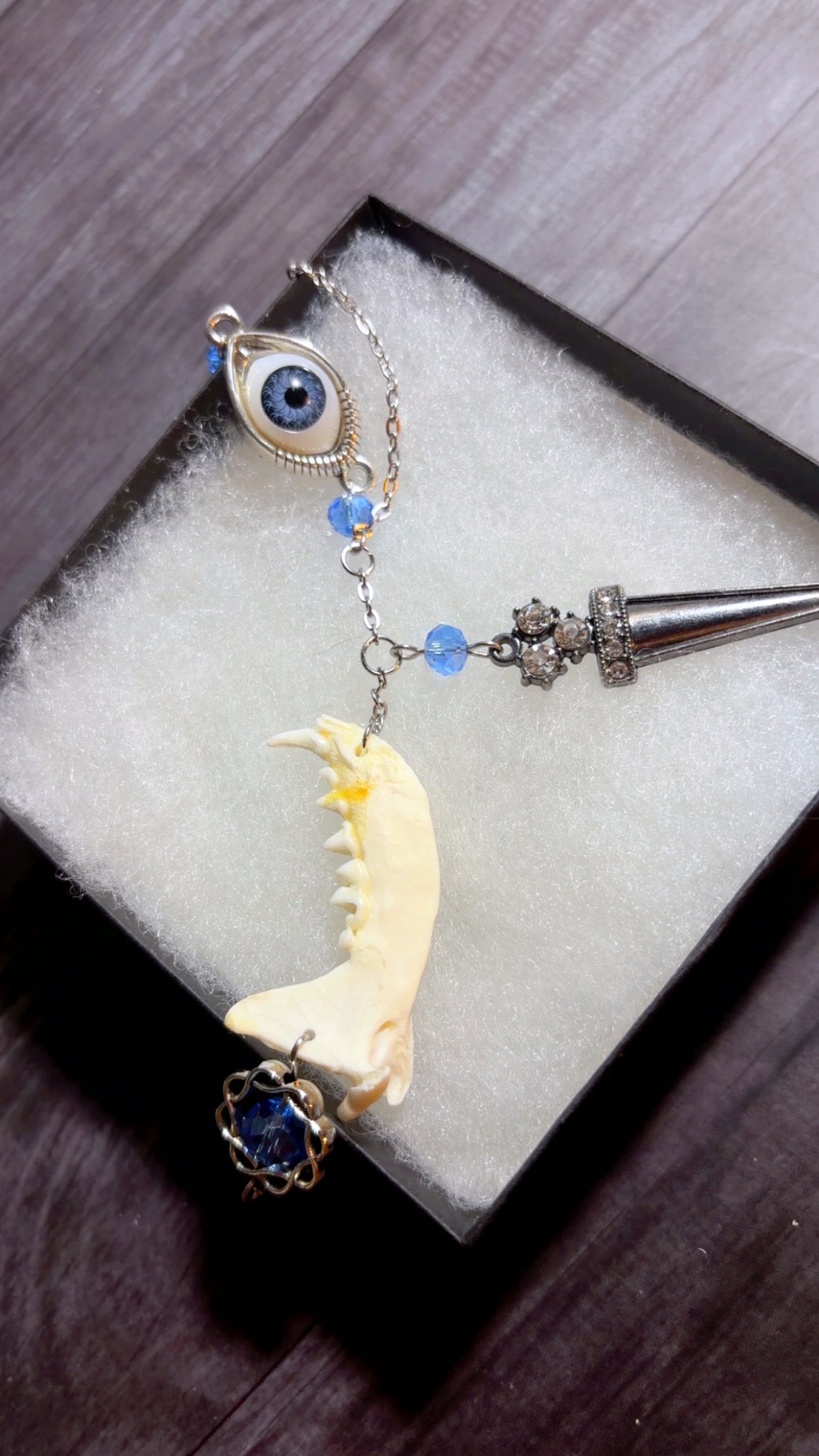 Handmade muskrat jaw bone necklace