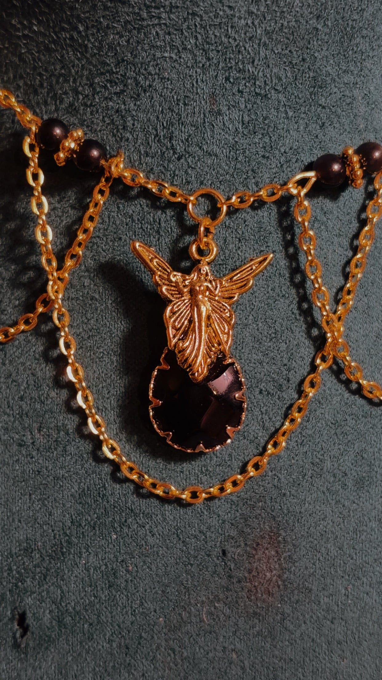 Handmade black onyx fairy necklace