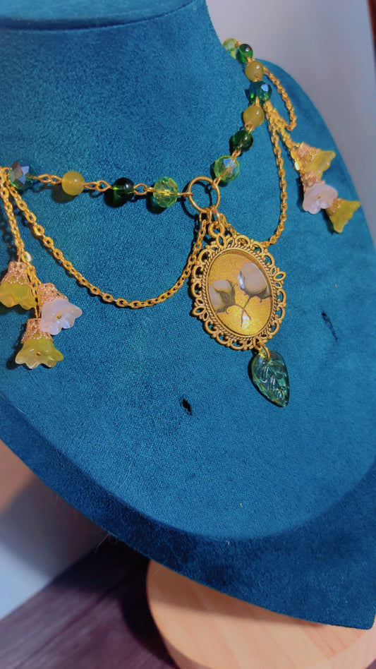 Handmade layered fairycore cameo necklace