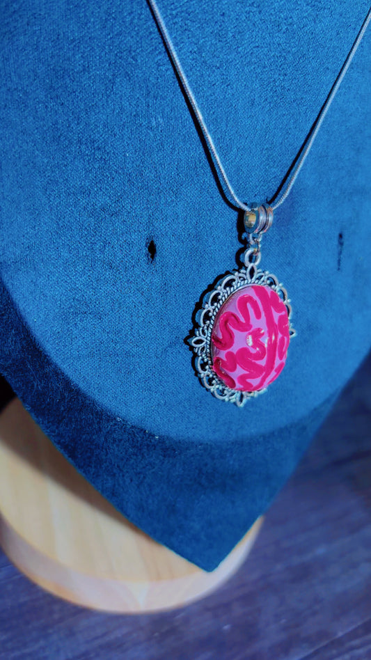Handmade brains cameo necklace