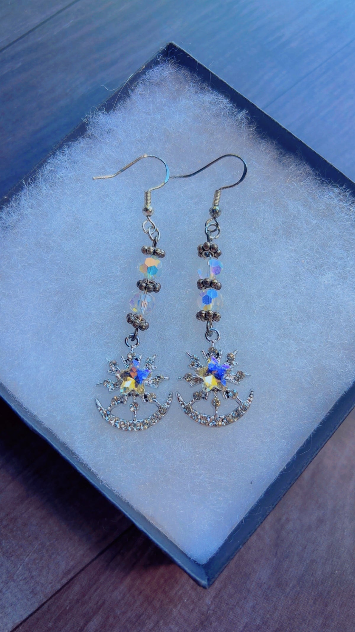 Handmade super sparkly rhinestone earrings