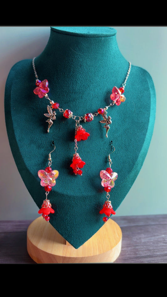 Handmade butterfly garden set