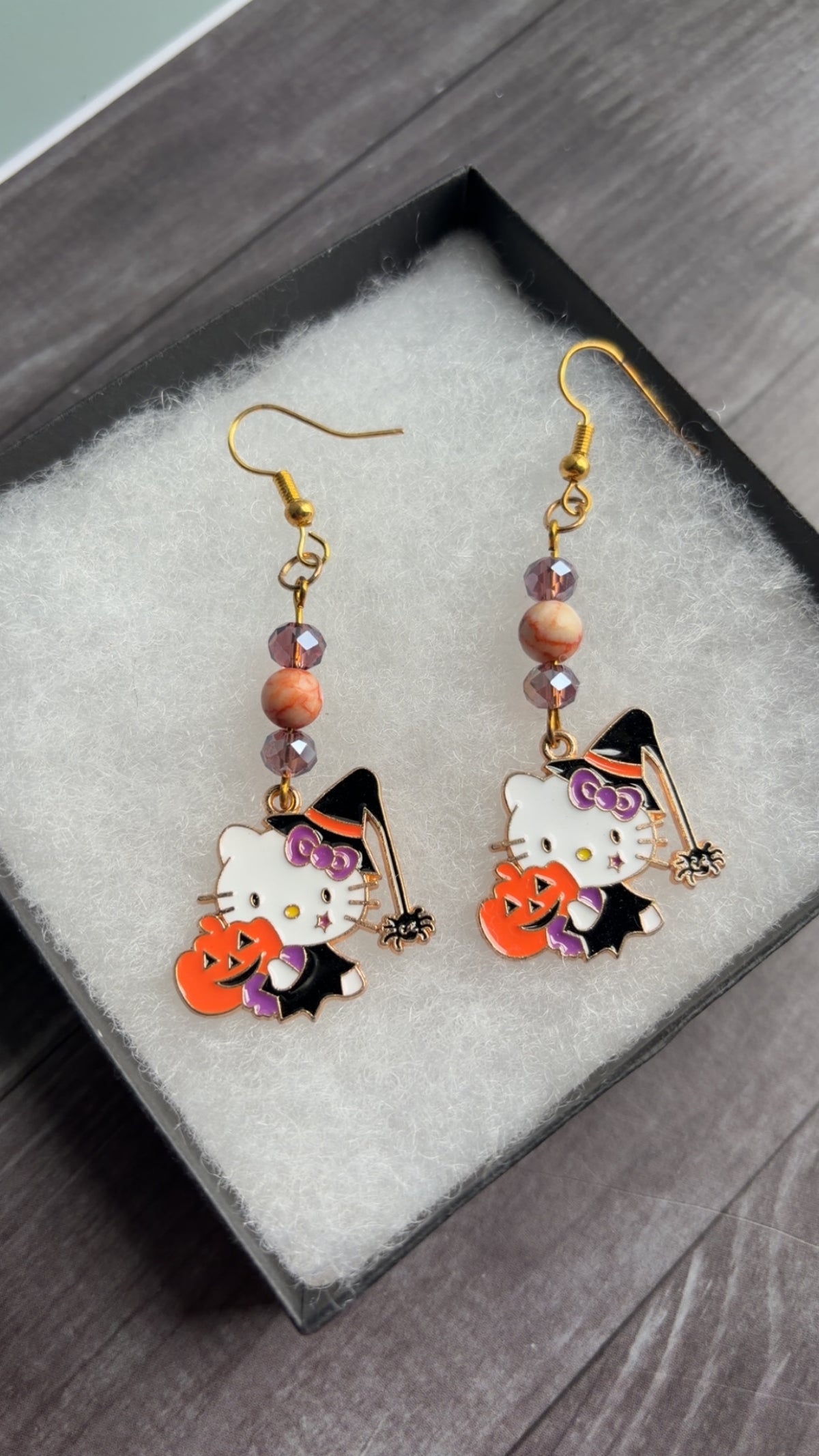 Handmade HK earrings with dragon vein jasper beads