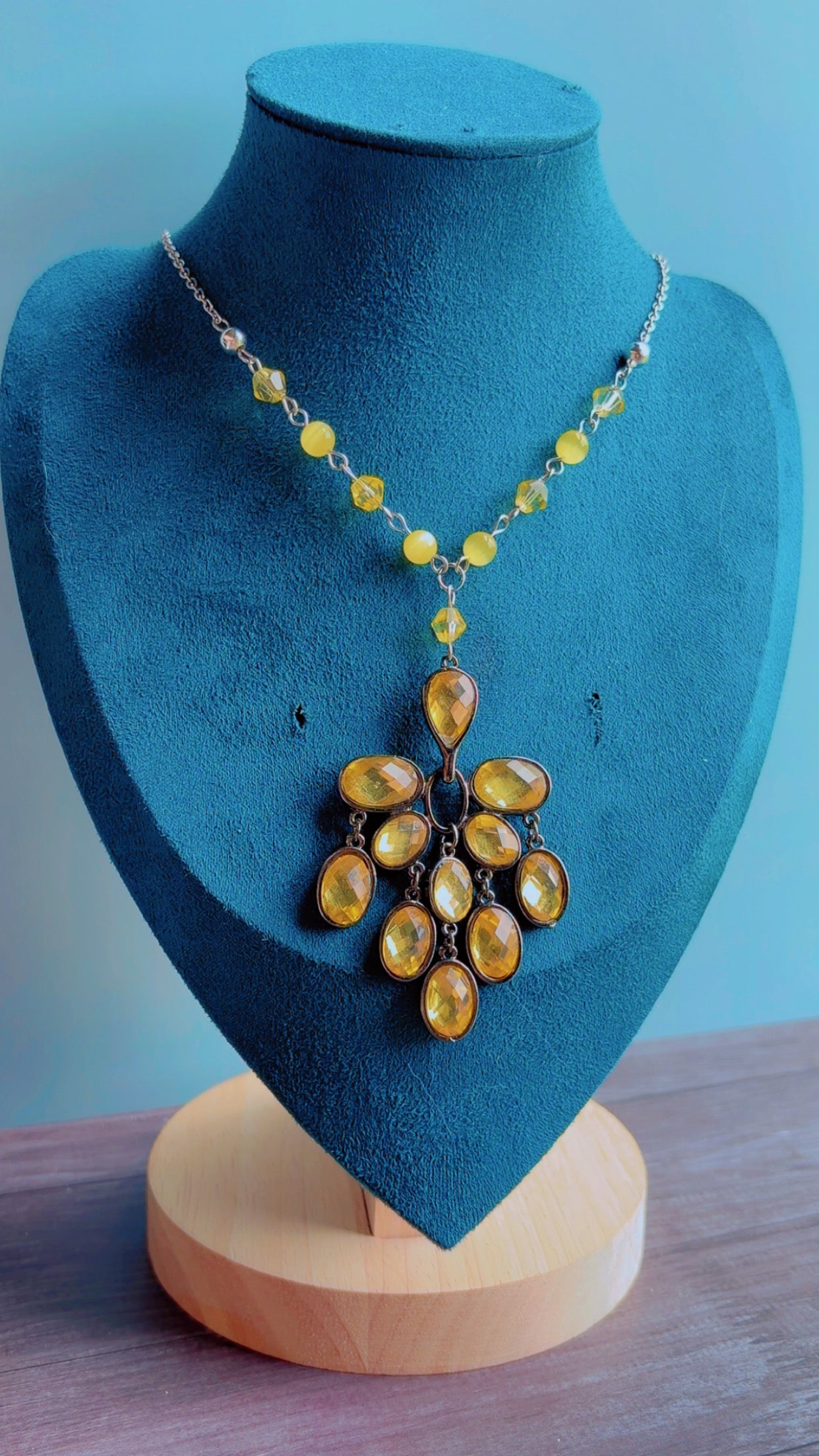 Handmade rhinestone necklace