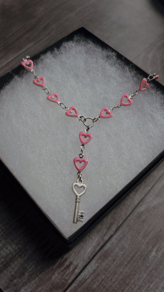 Handmade dainty key necklace