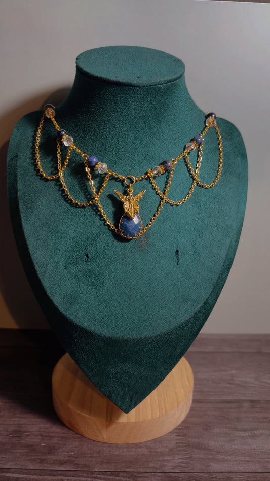 Handmade lapis lazuli fairy necklace