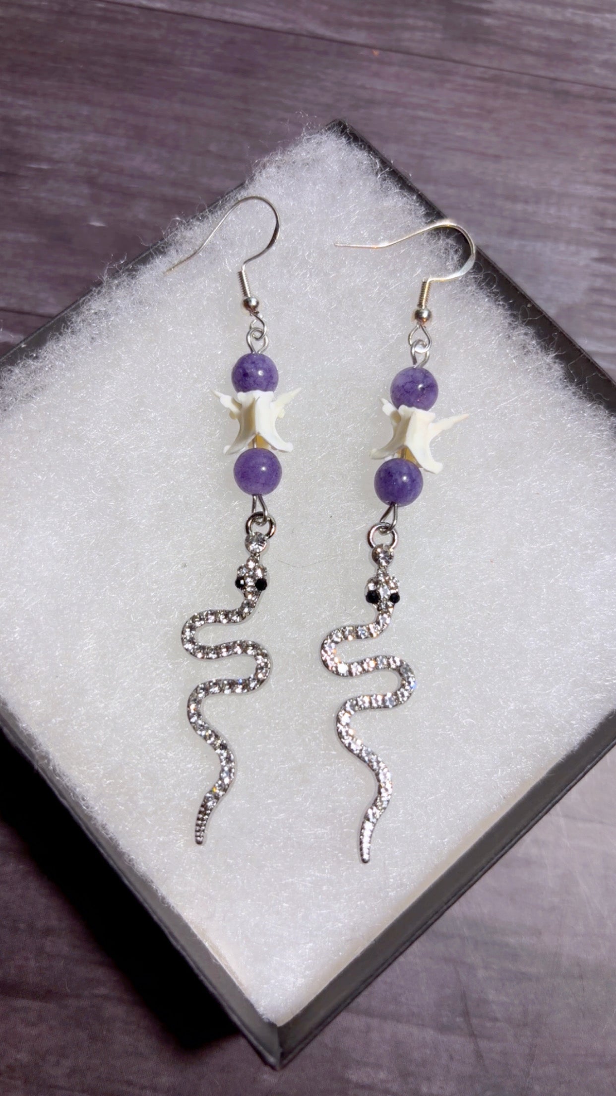 Handmade snake vertebrae earrings