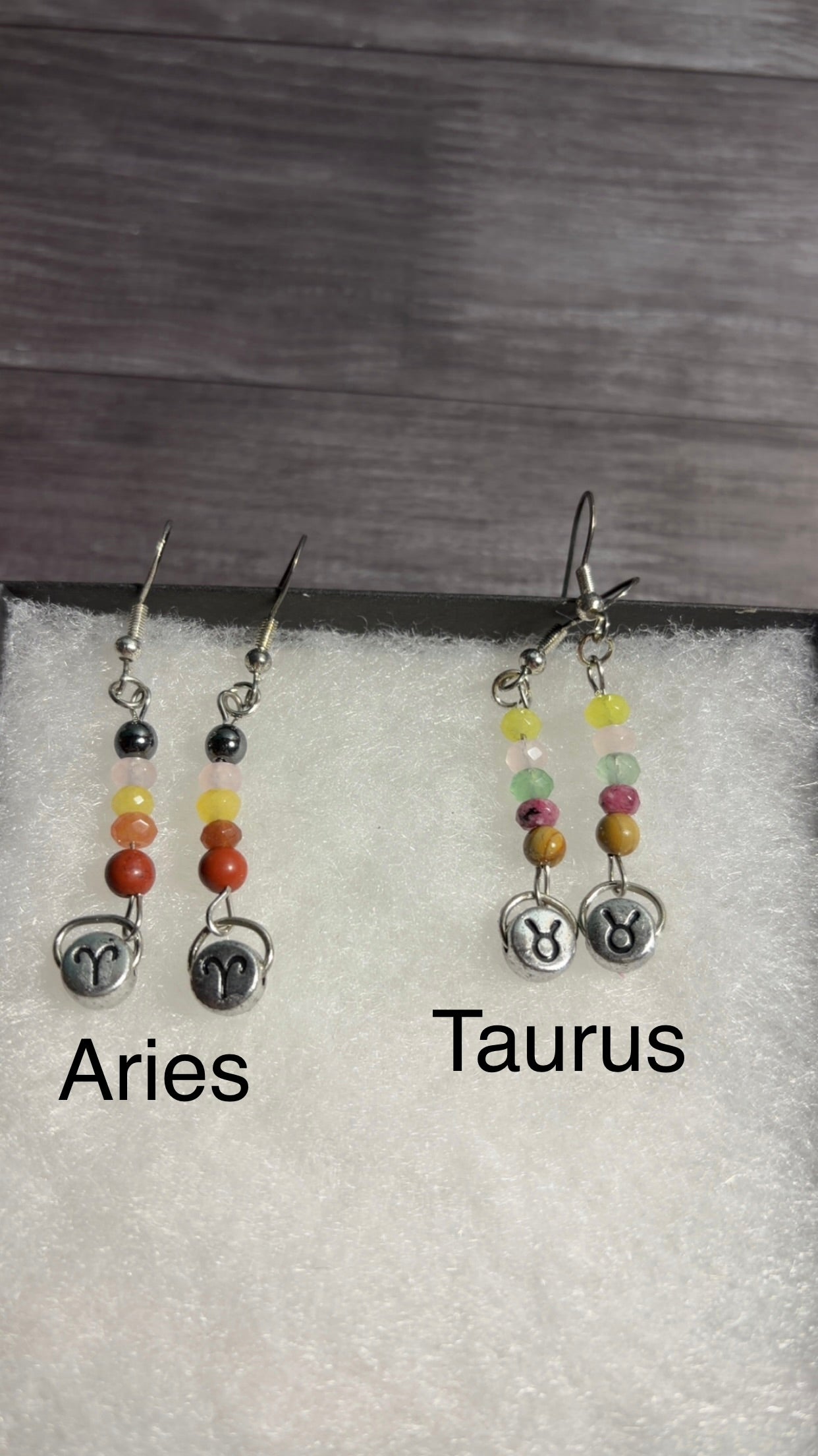 Handmade star sign earrings