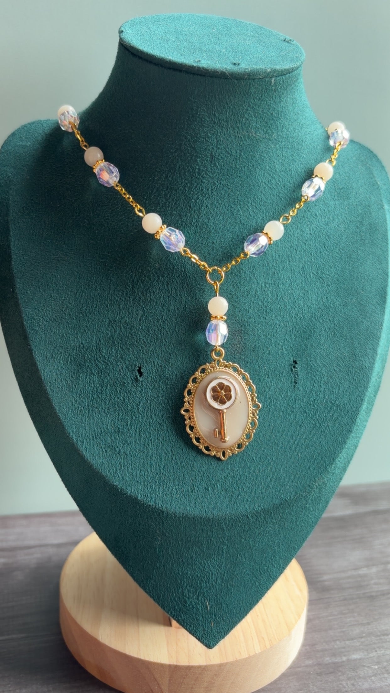 Handmade key cameo necklace
