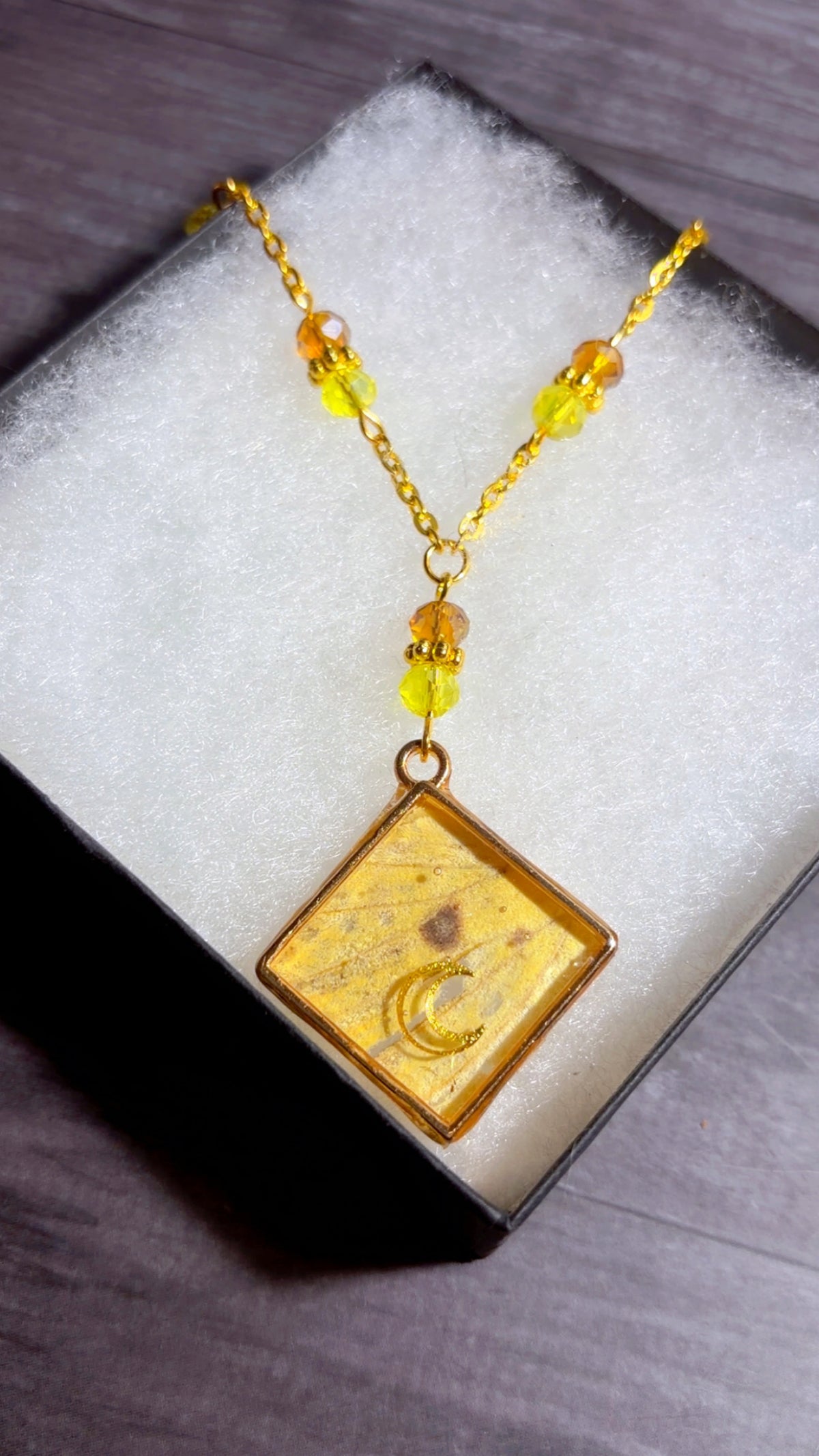 Handmade moth wing necklace