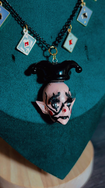 Handmade joker clown necklace