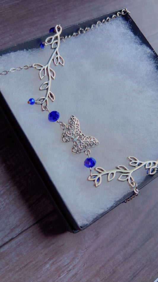 Handmade forestcore butterfly necklace