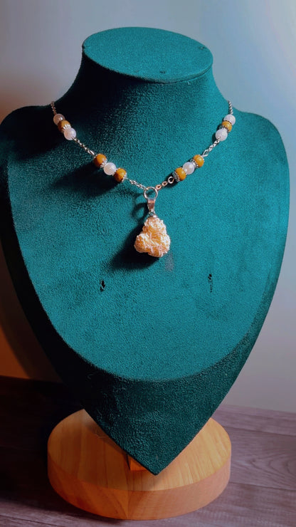 Handmade desert rose selenite necklace