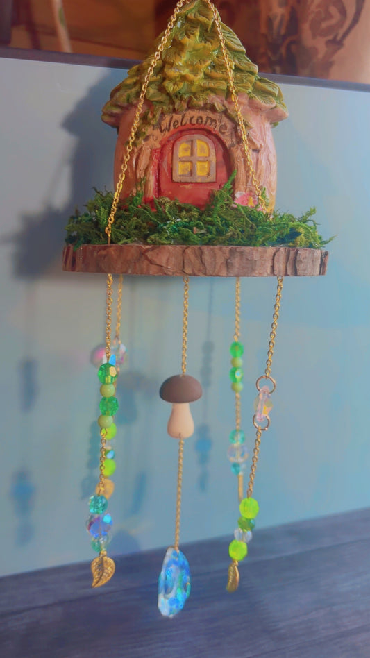 Handmade fairy house suncatcher