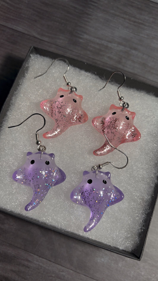 Handmade stingray earrings