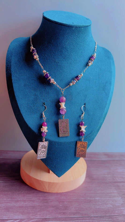 Handmade snake vertebrae and tarot cards set