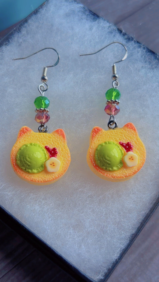 Handmade avocado toast earrings