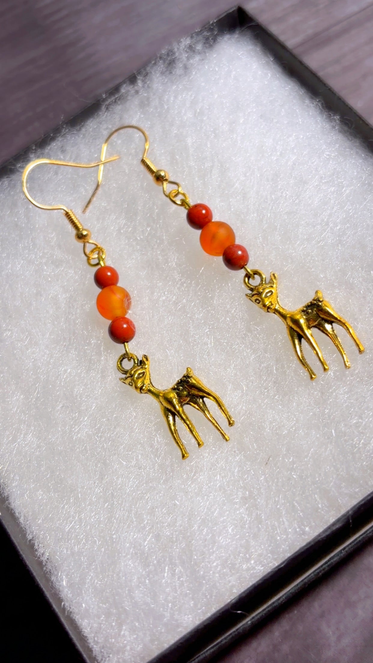 Handmade dainty deer earrings