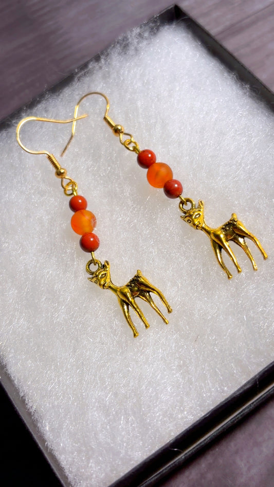 Handmade dainty deer earrings