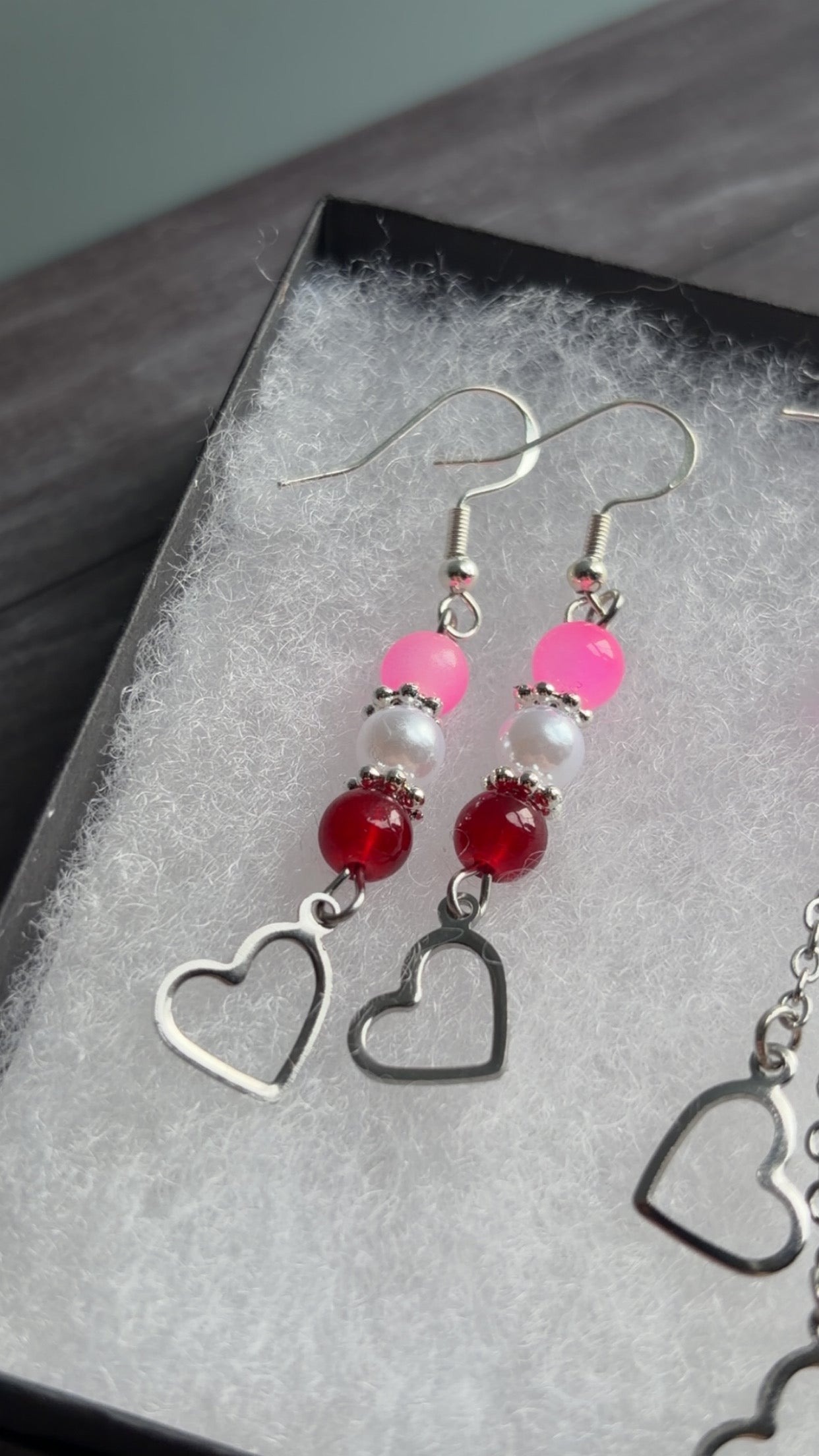 Handmade heart earrings