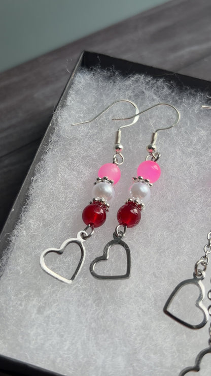 Handmade heart earrings
