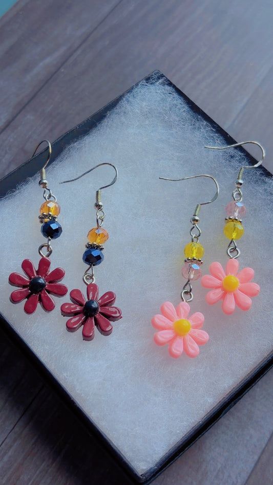 Handmade flower earrings