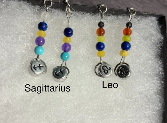 Handmade star sign earrings