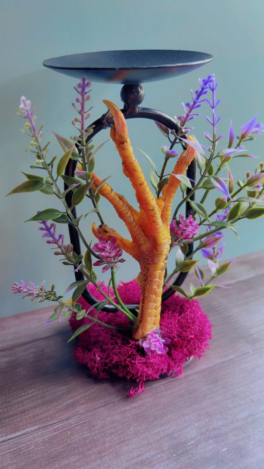 Handmade chicken foot candle holders