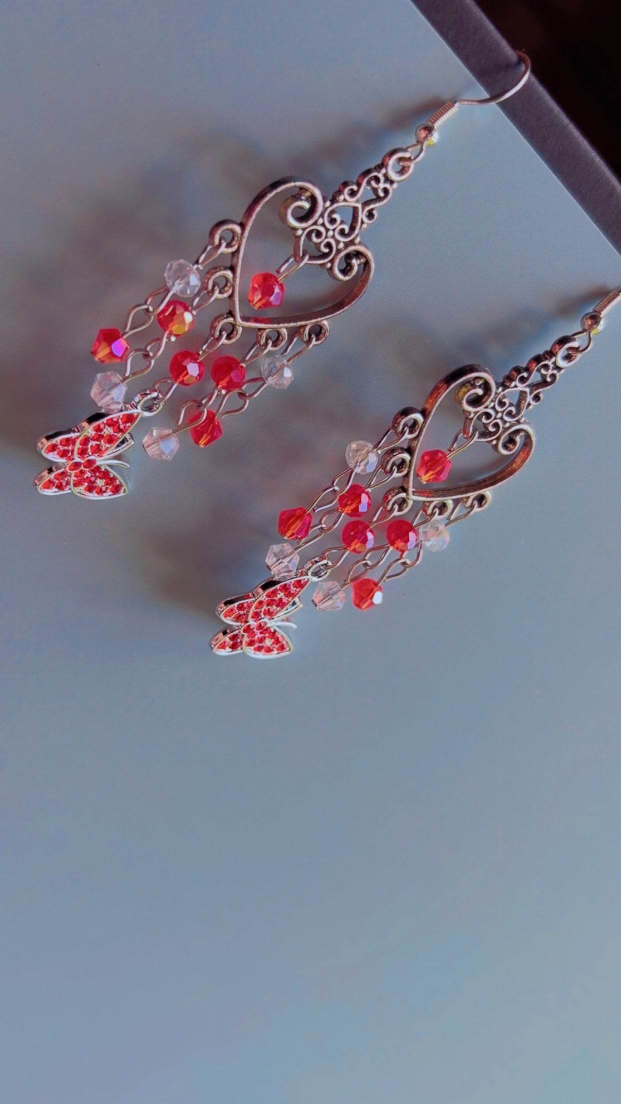 Handmade butterfly chandelier earrings