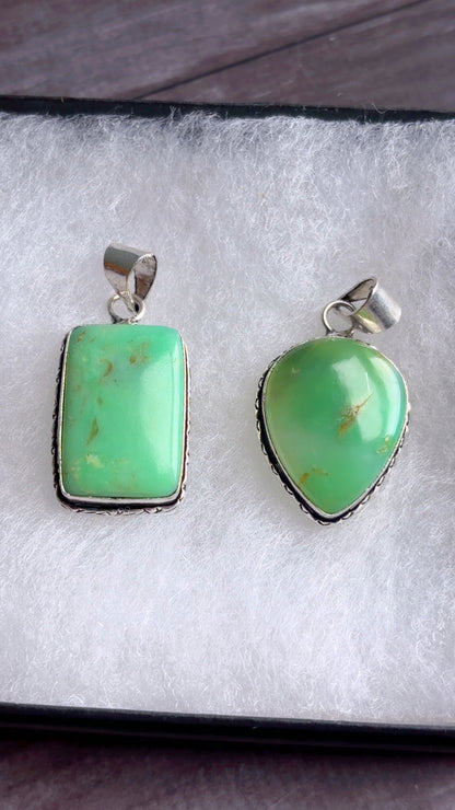 Chrysoprase gemstone pendant