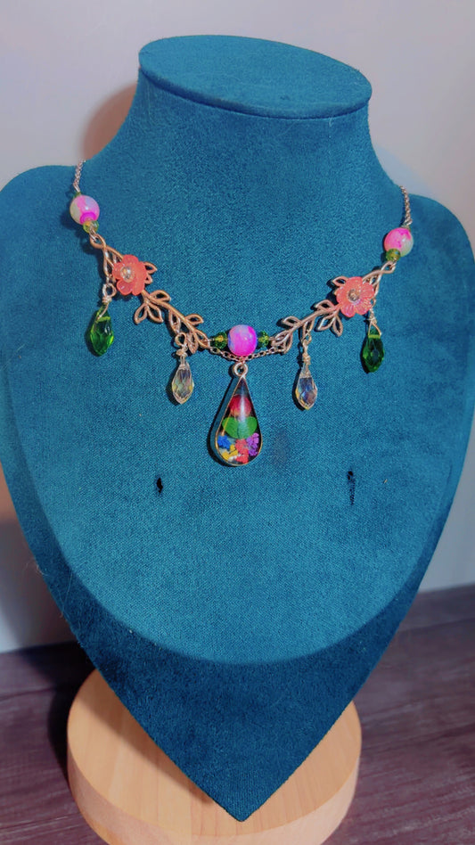 Handmade garden fairy necklace