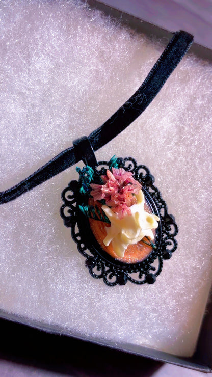 Handmade mink vertebrae choker