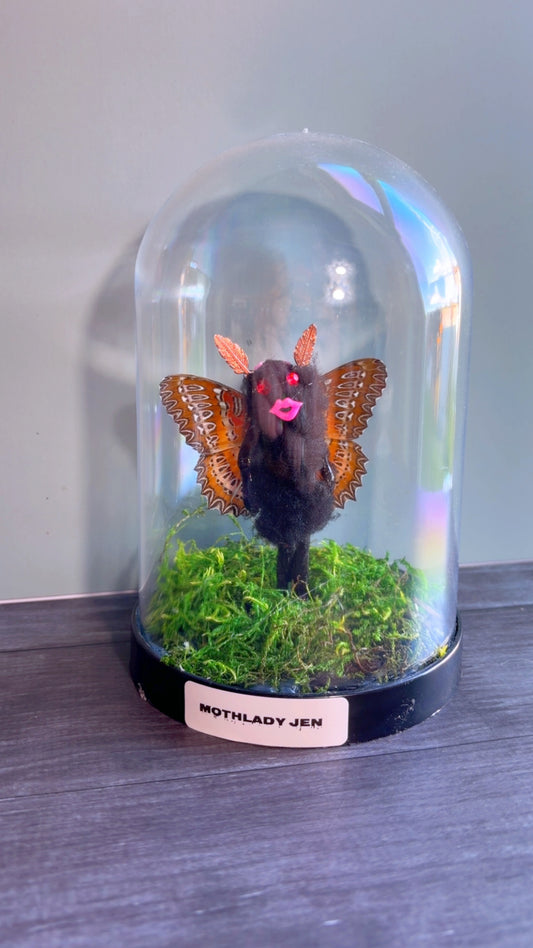 Handmade moth lady terrarium