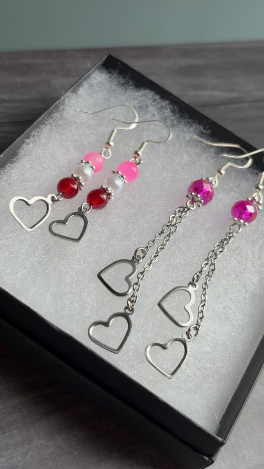 Handmade heart earrings