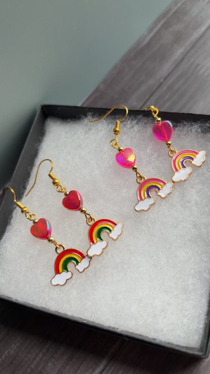 Handmade rainbow earrings