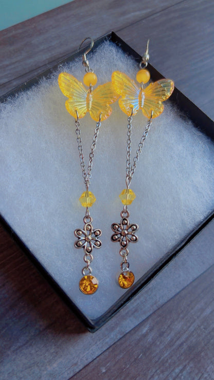 Handmade iridescent butterfly earrings
