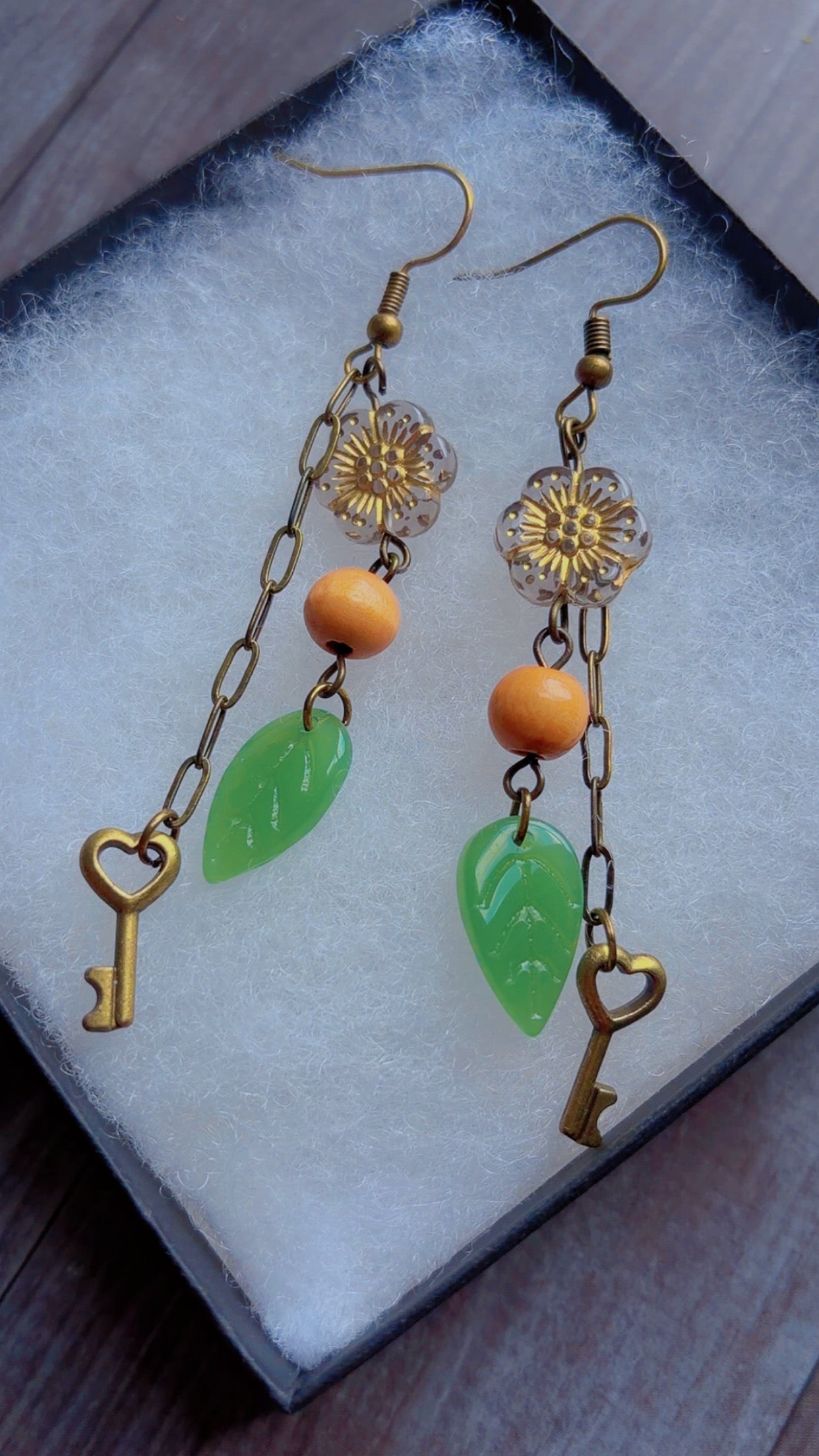 Handmade forest trinket earrings