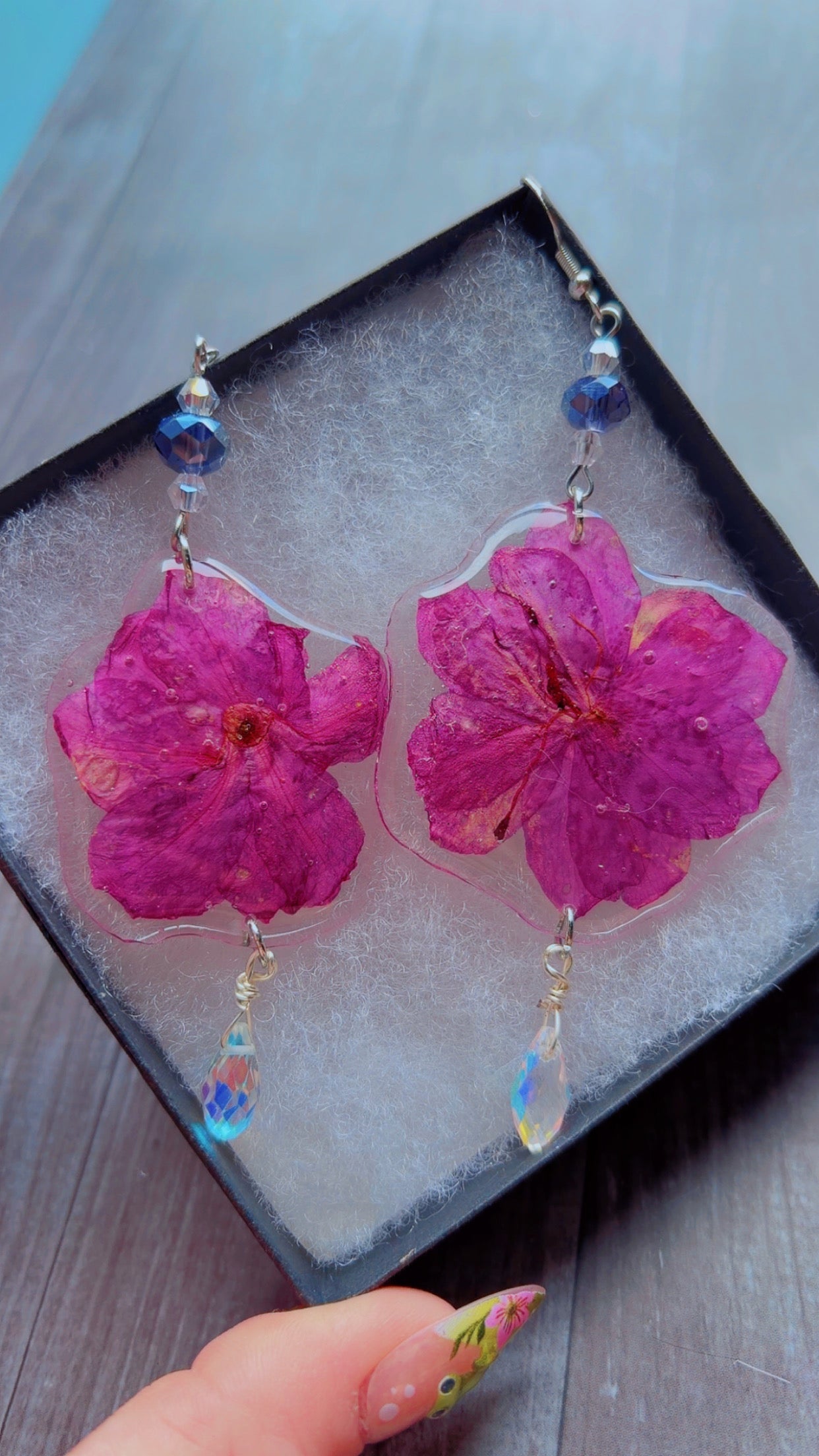 Handmade pink azalea earrings