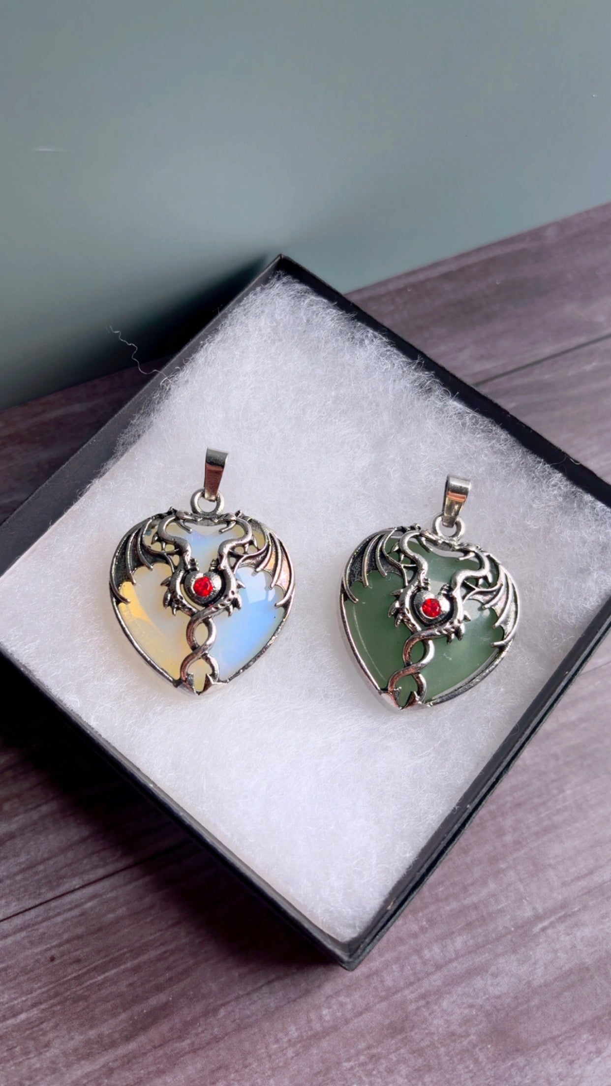 Crystal dragon pendants