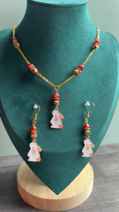 Handmade Cloisonné bunny set
