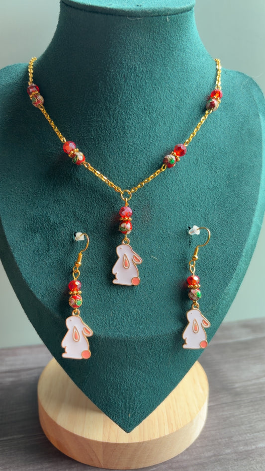 Handmade Cloisonné bunny set