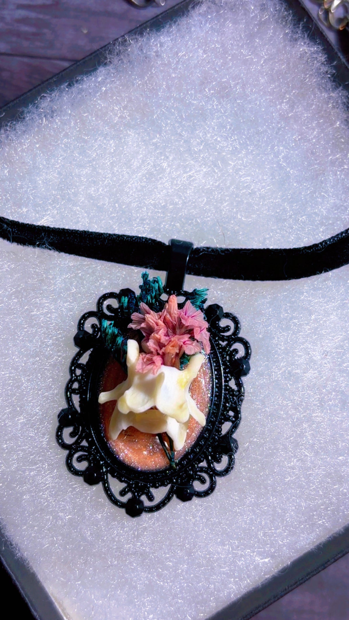 Handmade mink vertebrae choker