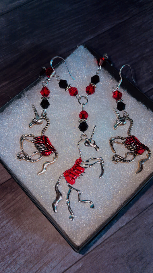 Handmade horror unicorn skeleton set