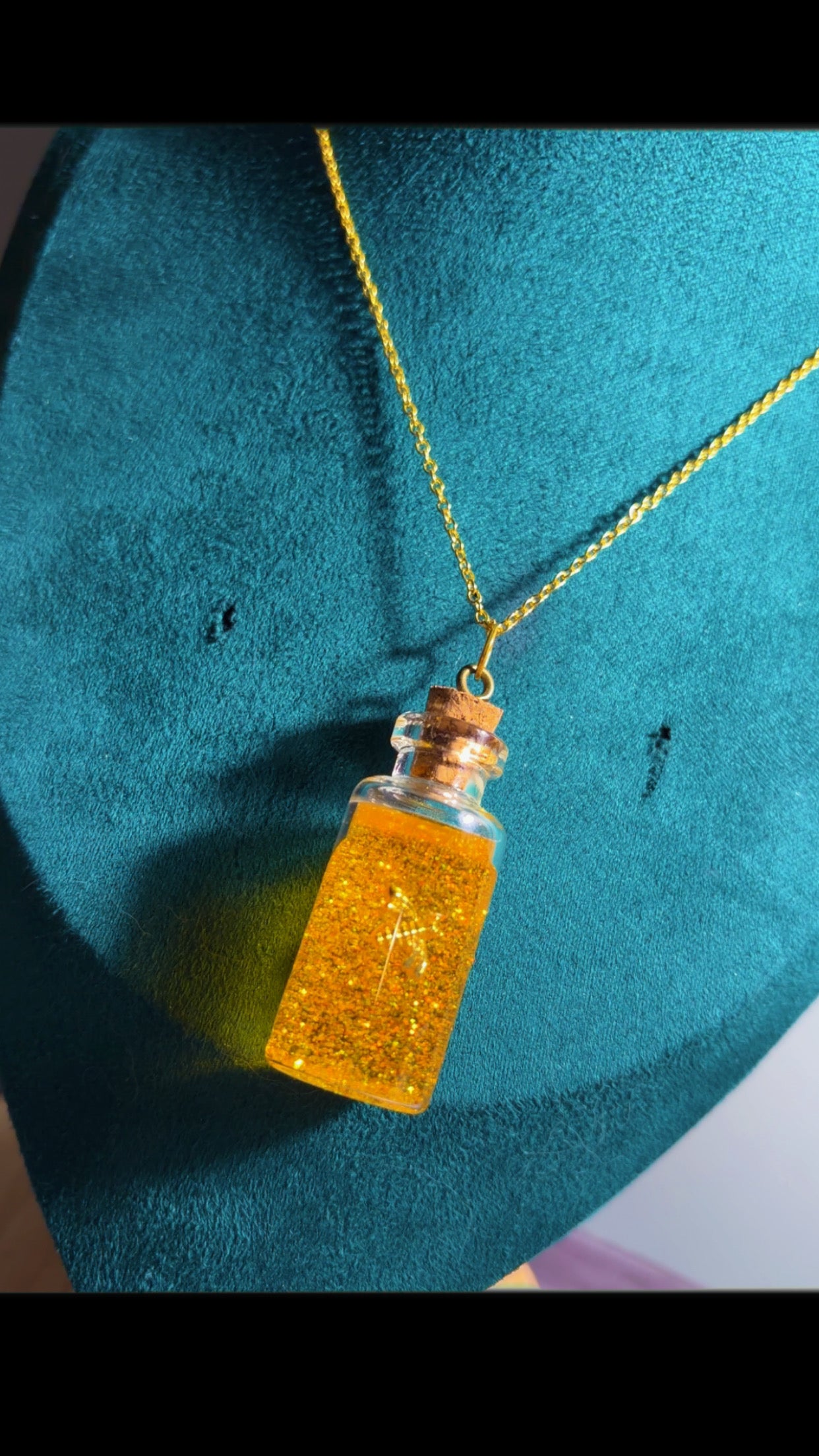 Handmade honey and bee necklace