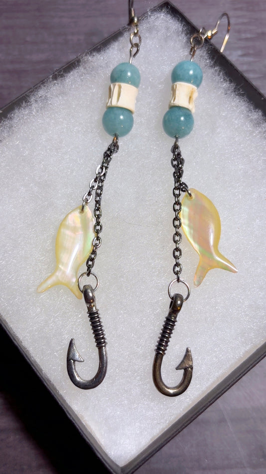 Handmade shark vertebrae earrings