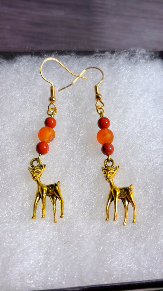 Handmade dainty deer earrings